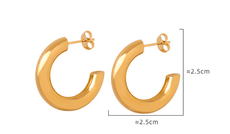 Simple Fashion Personality Golden Hoop Earrings