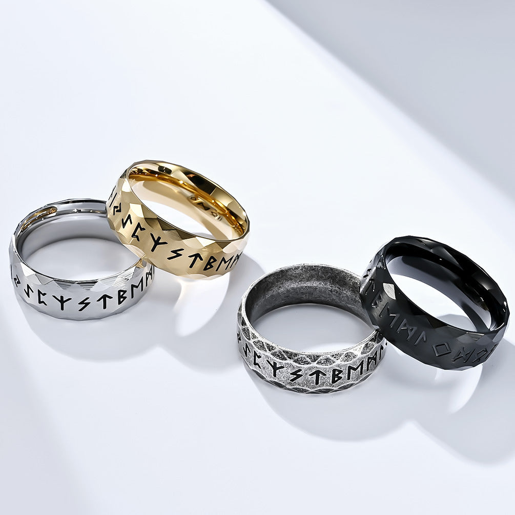 Viking Rune Engraved Men's Ring
