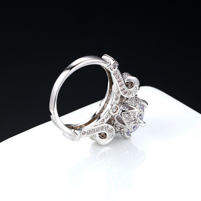 Foreign Trade Explosion Zircon Gilt Engagement Ring
