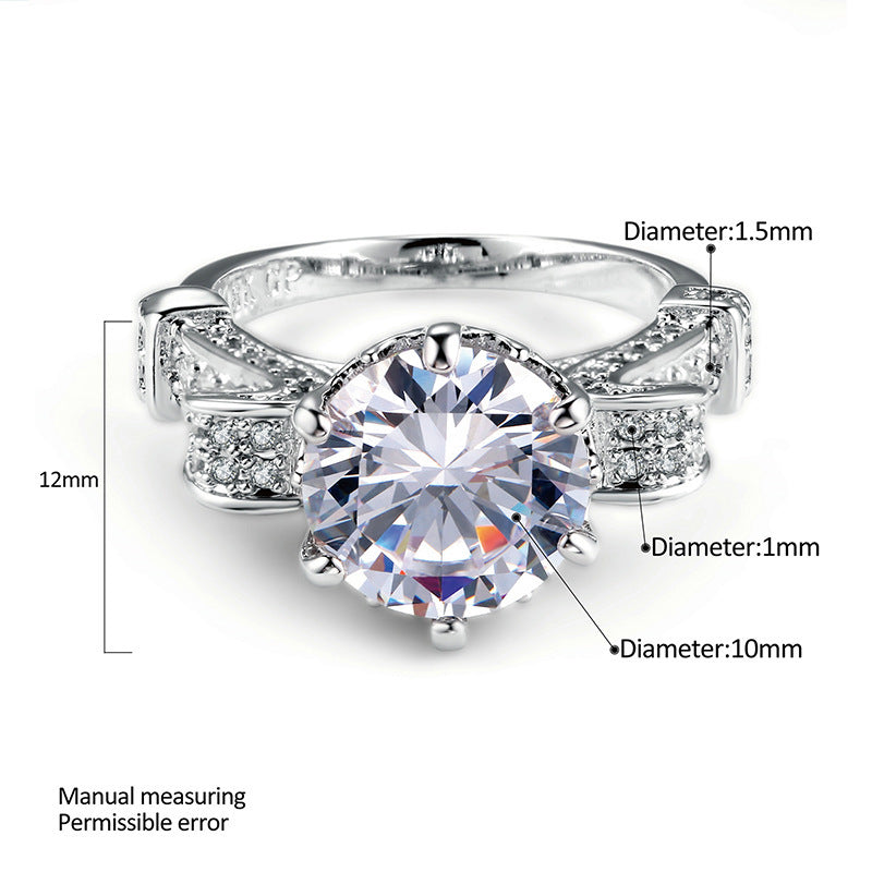Foreign Trade Explosion Zircon Gilt Engagement Ring