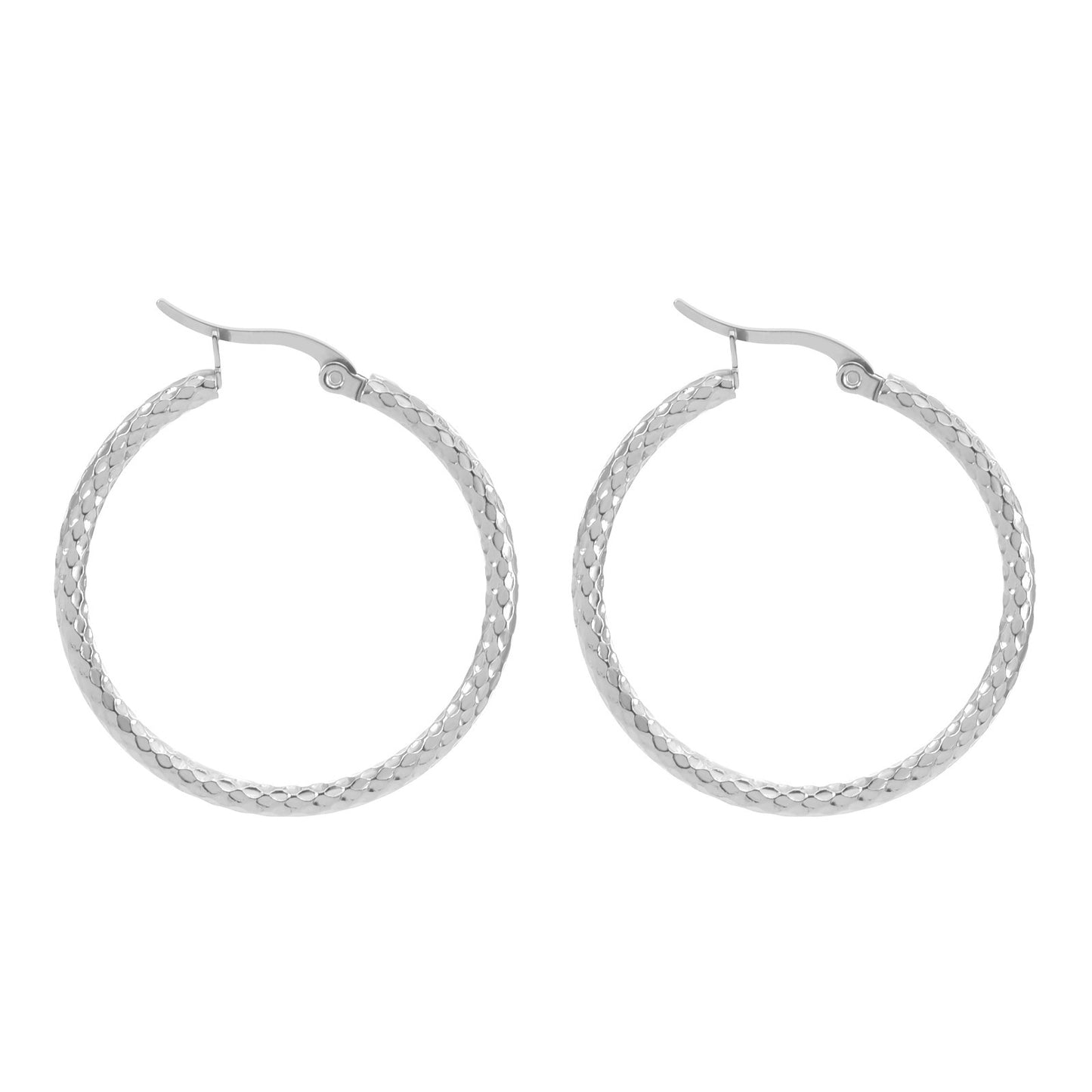 Simple Mid Circle Hoop Earrings