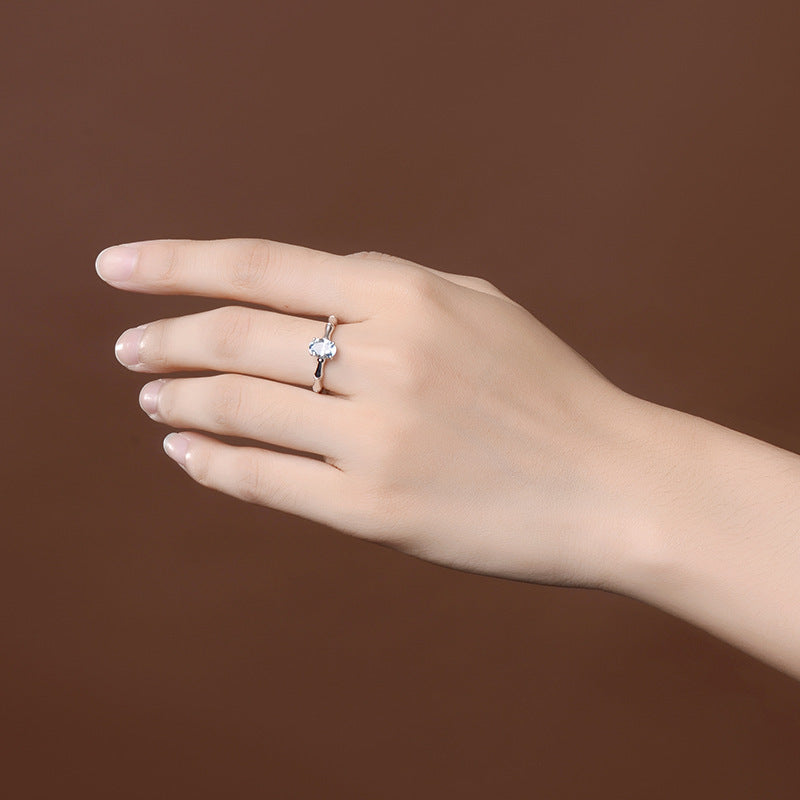 Elegant 18K Plated Silver Engagement Ring