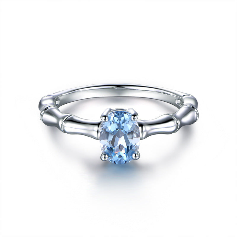 Elegant 18K Plated Silver Engagement Ring