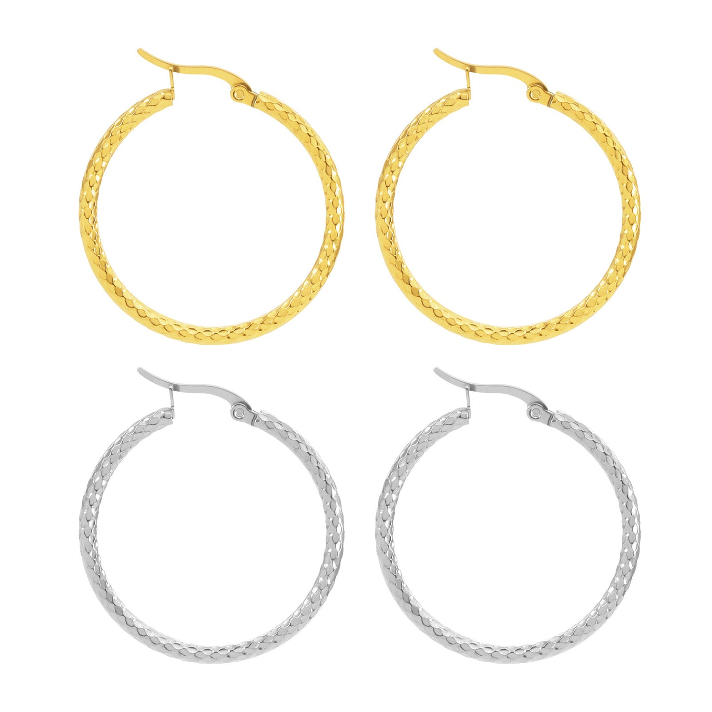 Simple Mid Circle Hoop Earrings