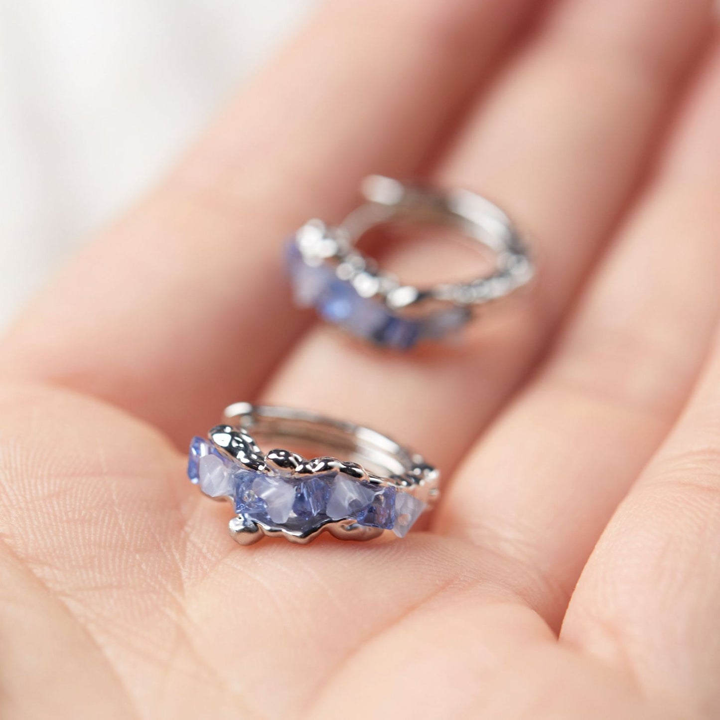 Irregular Crystal Female Minority Hoop Earrings