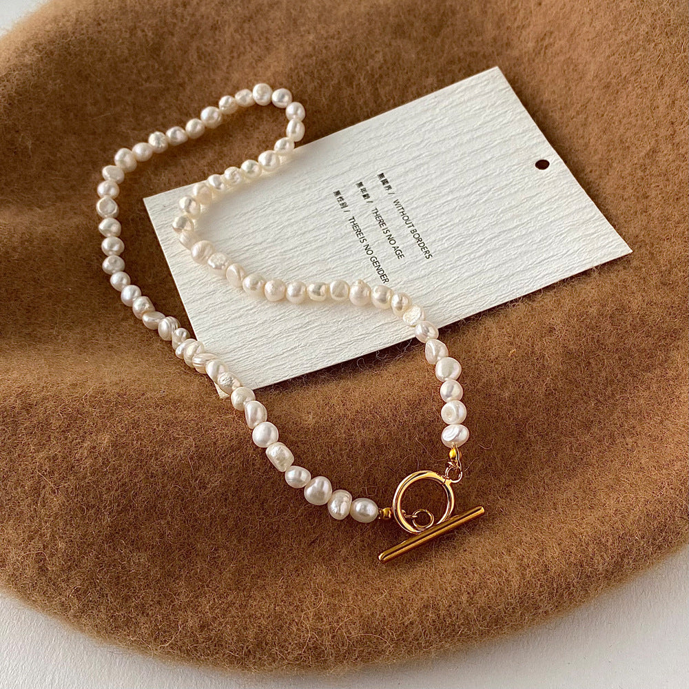 Textured Pearl Necklace and Bracelet Set