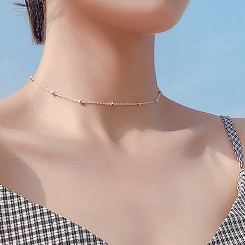 Spaced Beads Silver Sterling Choker