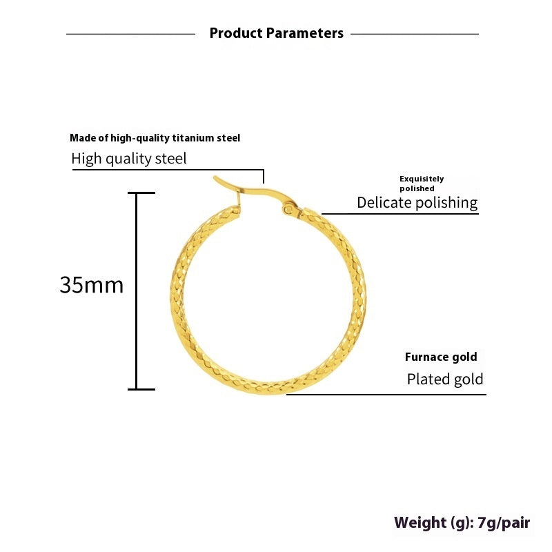 Simple Mid Circle Hoop Earrings