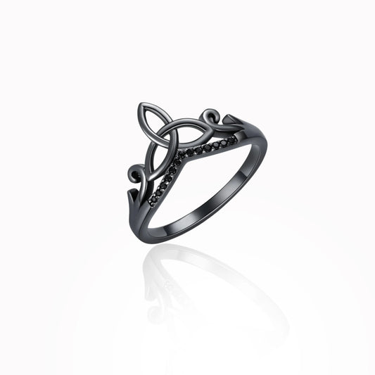 Midnight Celtic Black Sterling Silver Band