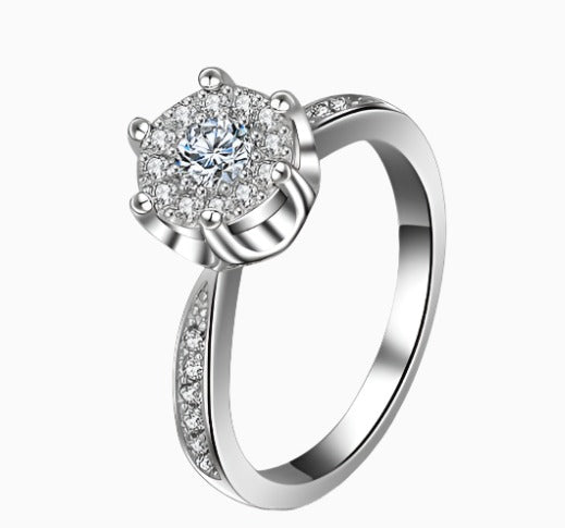 Delicate heart and soul zircon engagement ring