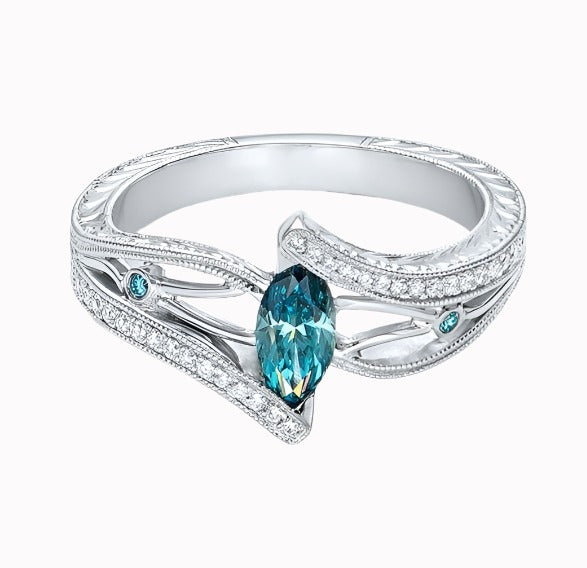 Luxurious Aquamarine Topaz Engagement Ring