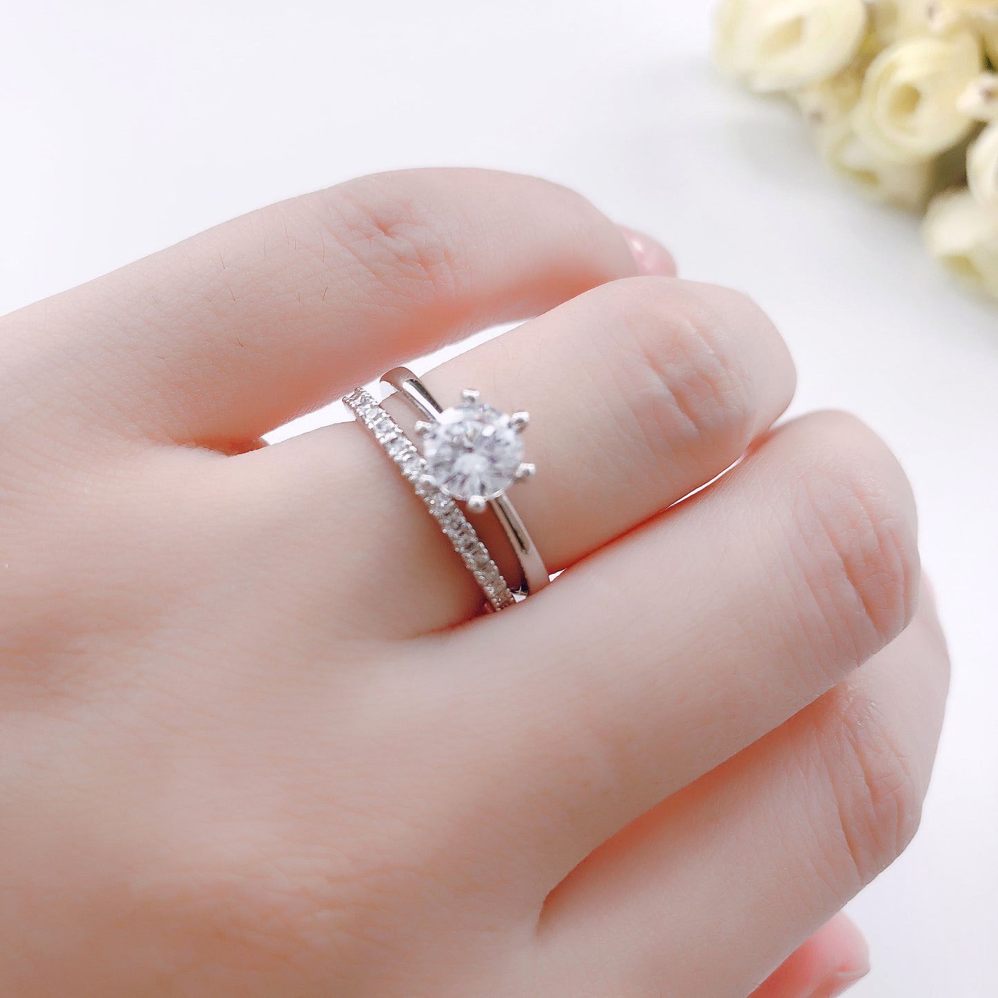 Zircon Micro Six Claw Ring Set