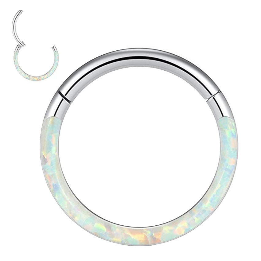 Stainless Steel Opal Nose Ring & Multifunctional Earrings