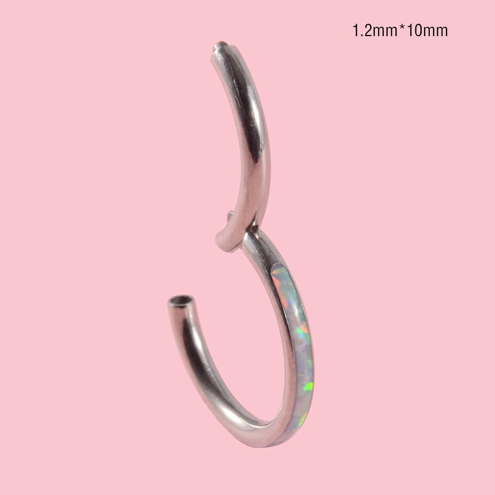 Stainless Steel Opal Nose Ring & Multifunctional Earrings