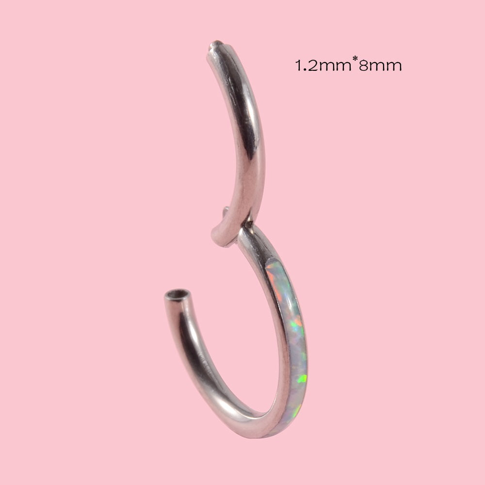 Stainless Steel Opal Nose Ring & Multifunctional Earrings