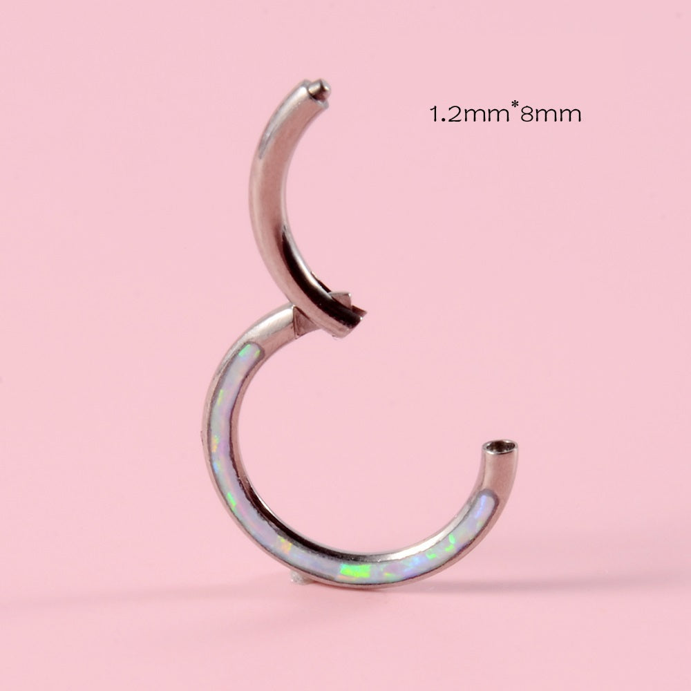 Stainless Steel Opal Nose Ring & Multifunctional Earrings