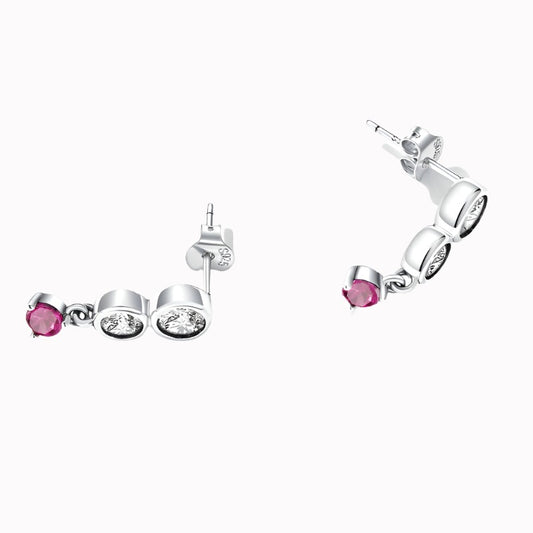 Sterling Silver Pink Drop Earrings