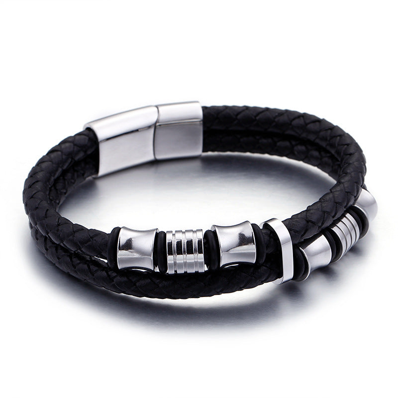 Statement-Making Men's Leather Bracelet