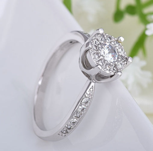 Delicate heart and soul zircon engagement ring