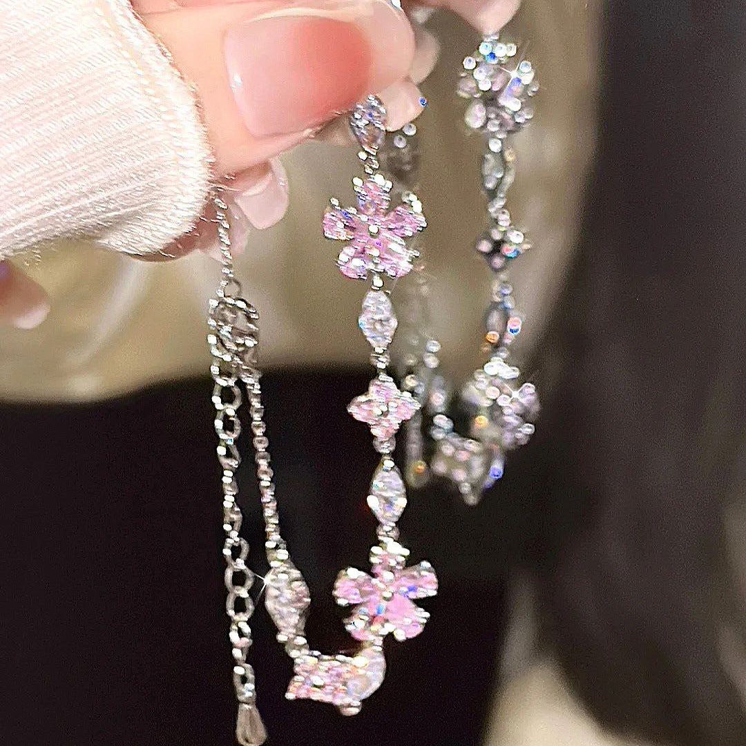 Cherry Blossom Pink Crystal Bracelet