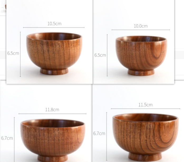 Product Category: Bowl Material: wooden Shape: round Applicable scene: coffee, tea, hotel, meals Color: 10 * 6.5, 10.5 * 6.5, 11.5 * 6.7, 11.8 * 6.7 CJJJCFCJ00999-Wood color-4pcs set= CJJJCFCJ00999-Wood color-10x6.5cm+ CJJJCFCJ00999-Wood color-10.5x6.5cm+