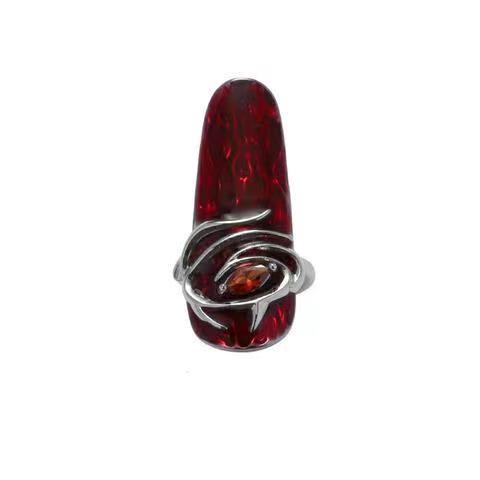 Flame Red Liquid Metal Ring - Gleamse