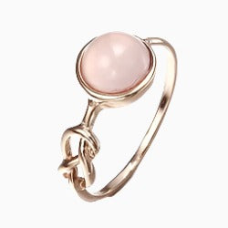 Gold Knotted Pink Gemstone Ring