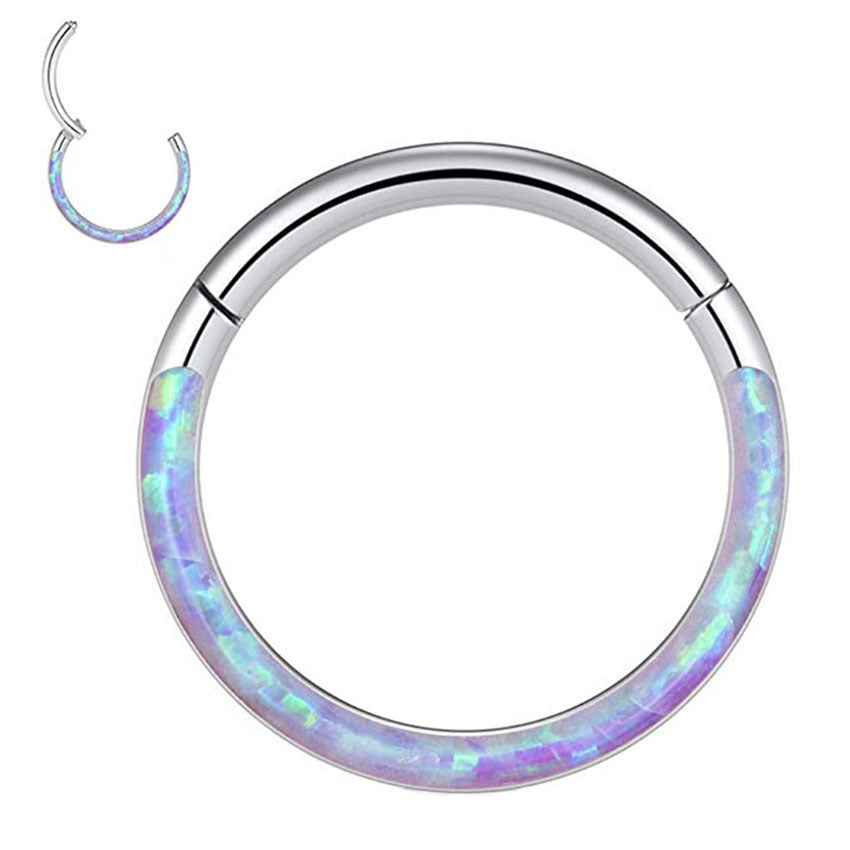 Stainless Steel Opal Nose Ring & Multifunctional Earrings