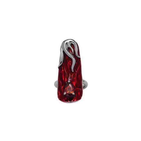 Flame Red Liquid Metal Ring - Gleamse