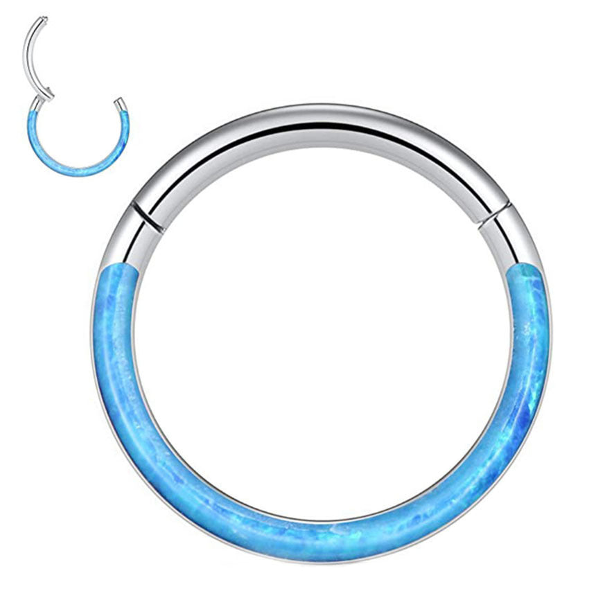 Stainless Steel Opal Nose Ring & Multifunctional Earrings