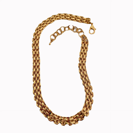 Gold-plated Chain Necklace and Bracelet set