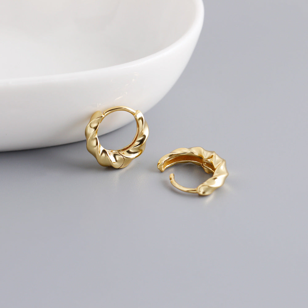 Twisted Golden and Silver Hoops