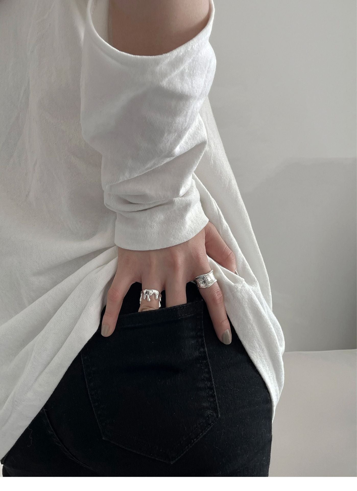 Geometric Irregular Water Drop Ring - Gleamse