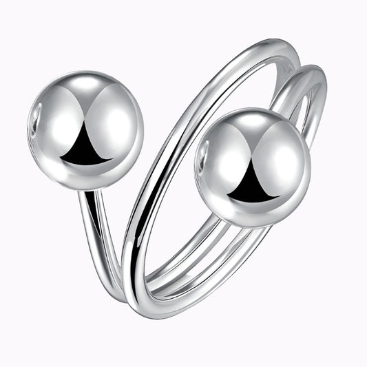 Duo Beads: Simply Elegant Couple's Ring for Women - Gleamse