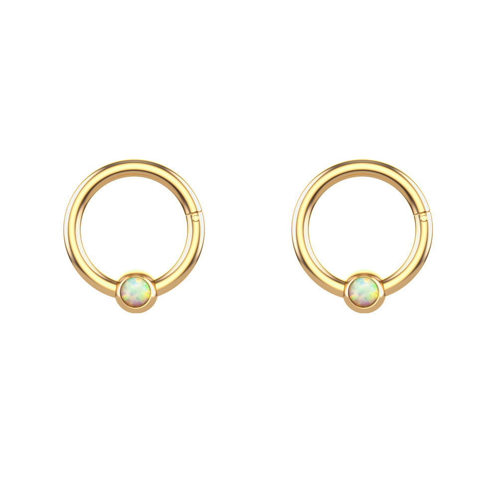 Stainless Steel Opal Nose Ring