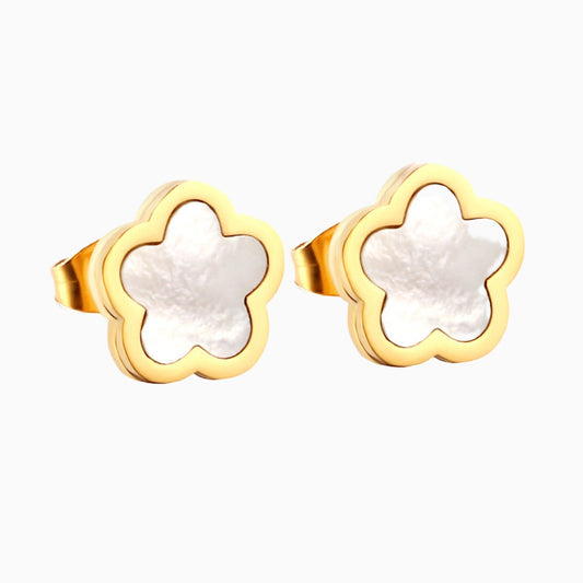 Product information: Treatment Process: Electroplating Color: Panther-gold, white shell-gold, panther-rose gold, white shell-rose gold, panther-steel Applicable people: women Material: Stainless steel Shape: Flower Popular elements: flowers, peach blossom