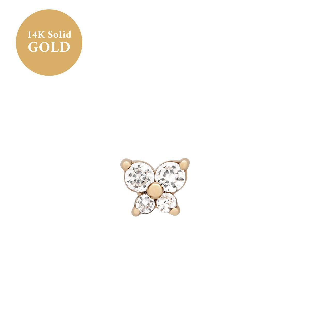 Fashion Jewelry Personality Fashion Screw Zircon Butterfly Studs - Gleamse