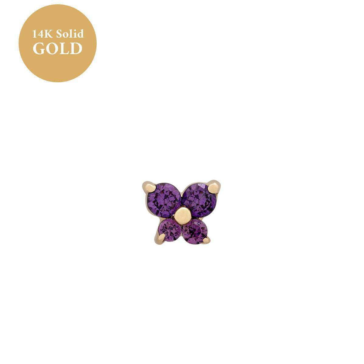 Fashion Jewelry Personality Fashion Screw Zircon Butterfly Studs - Gleamse