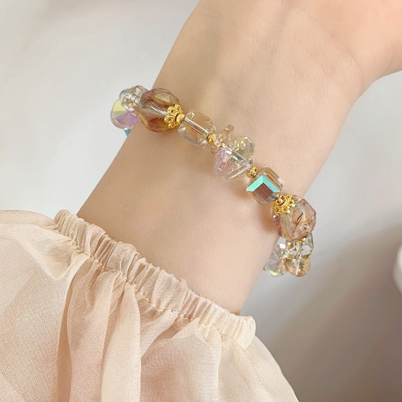 Floral Crystal Ball Bracelet