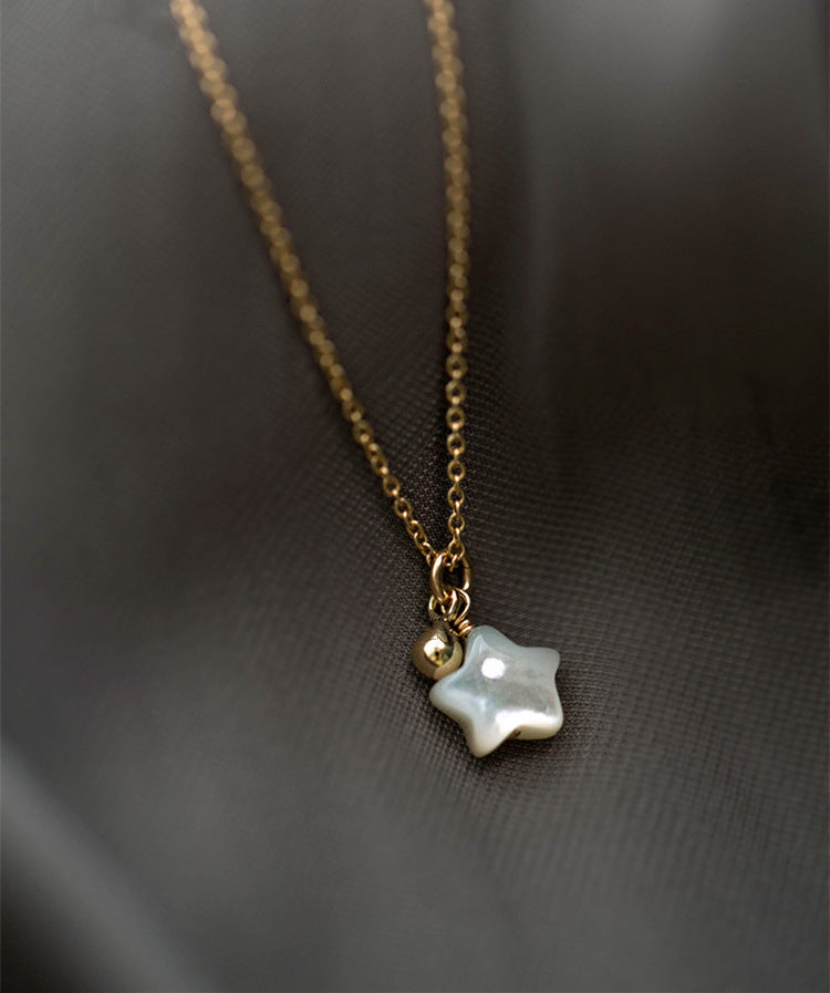 Gold-Plated Silver Sterling Star Charm Necklace