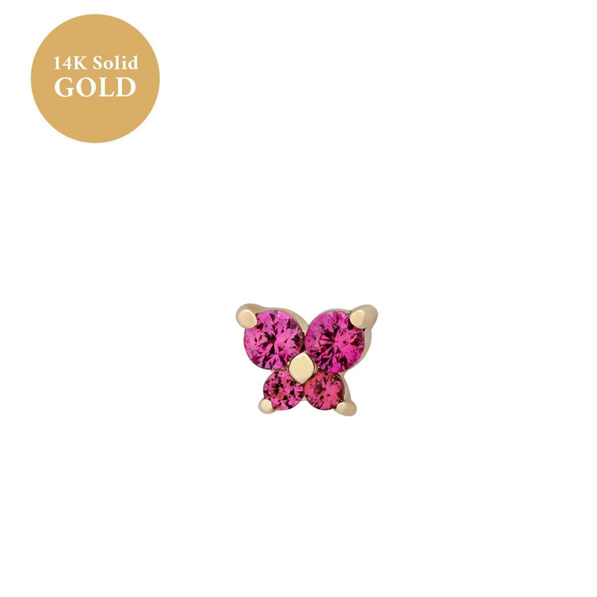 Fashion Jewelry Personality Fashion Screw Zircon Butterfly Studs - Gleamse