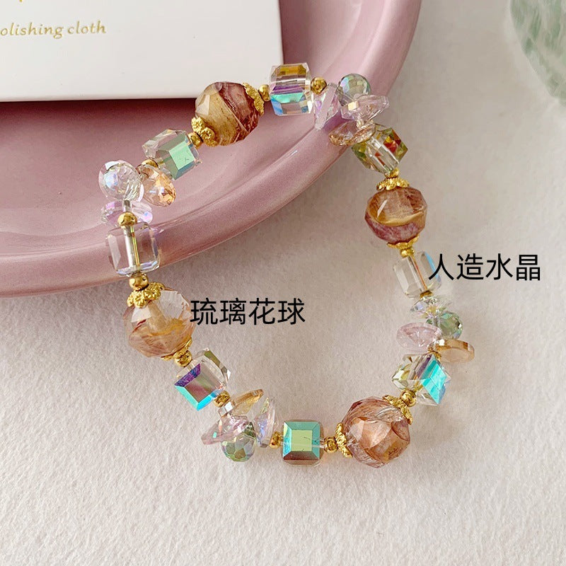 Floral Crystal Ball Bracelet