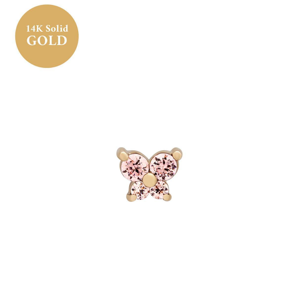 Fashion Jewelry Personality Fashion Screw Zircon Butterfly Studs - Gleamse