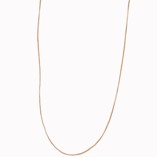 Simple Copper Plated Gold Box Necklace