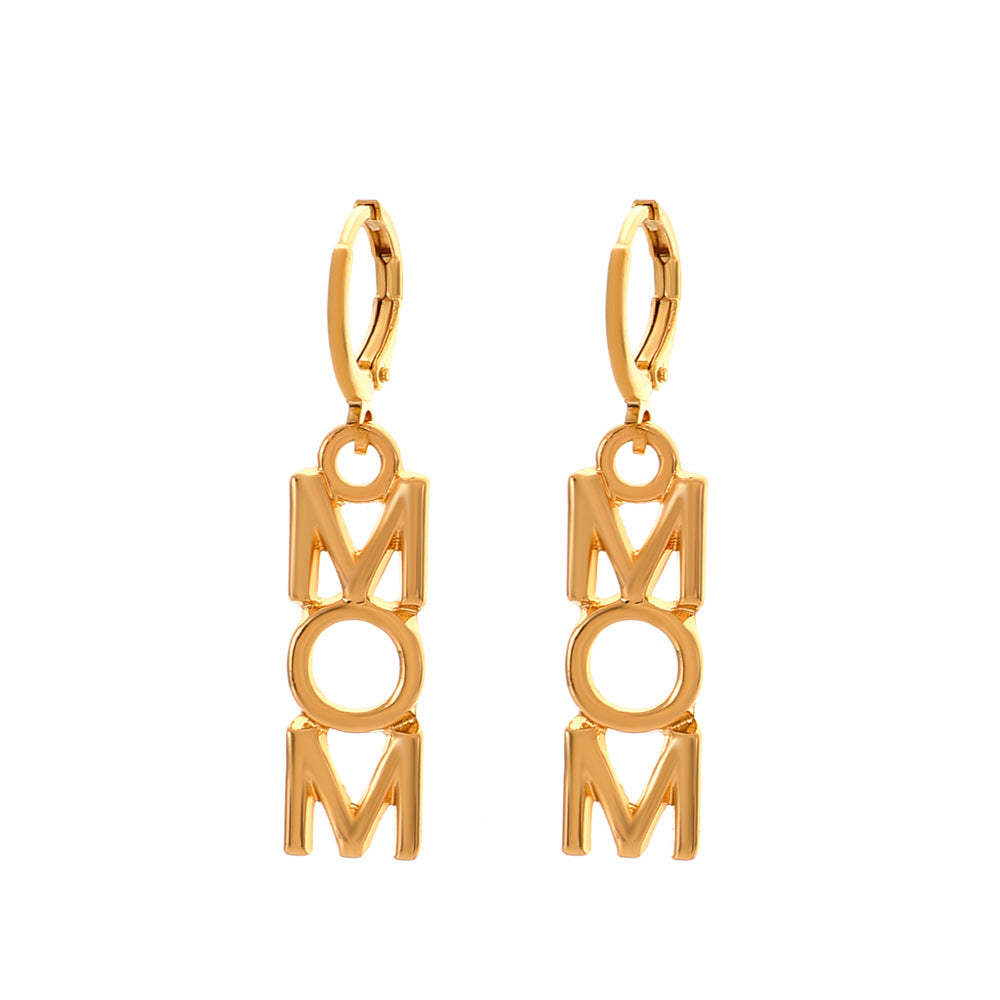 Retro Alphabet Letter Earrings Women - Gleamse