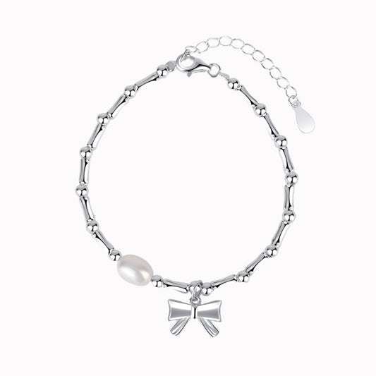 Trendy Pearl and Bow Bracelet