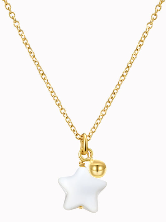 Gold-Plated Silver Sterling Star Charm Necklace