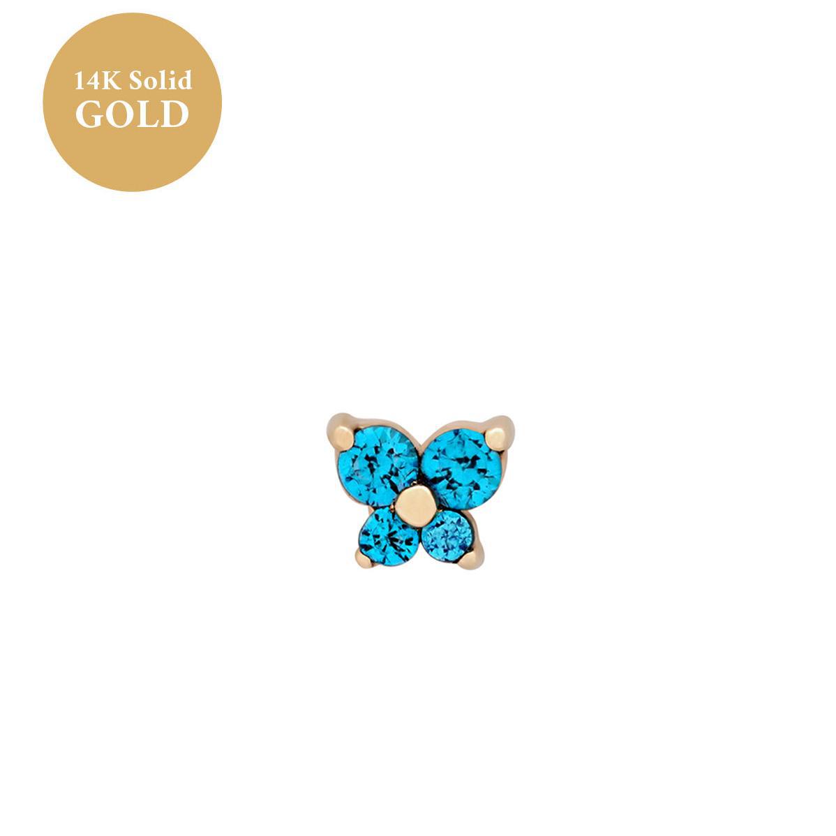 Fashion Jewelry Personality Fashion Screw Zircon Butterfly Studs - Gleamse