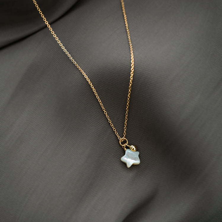 Gold-Plated Silver Sterling Star Charm Necklace