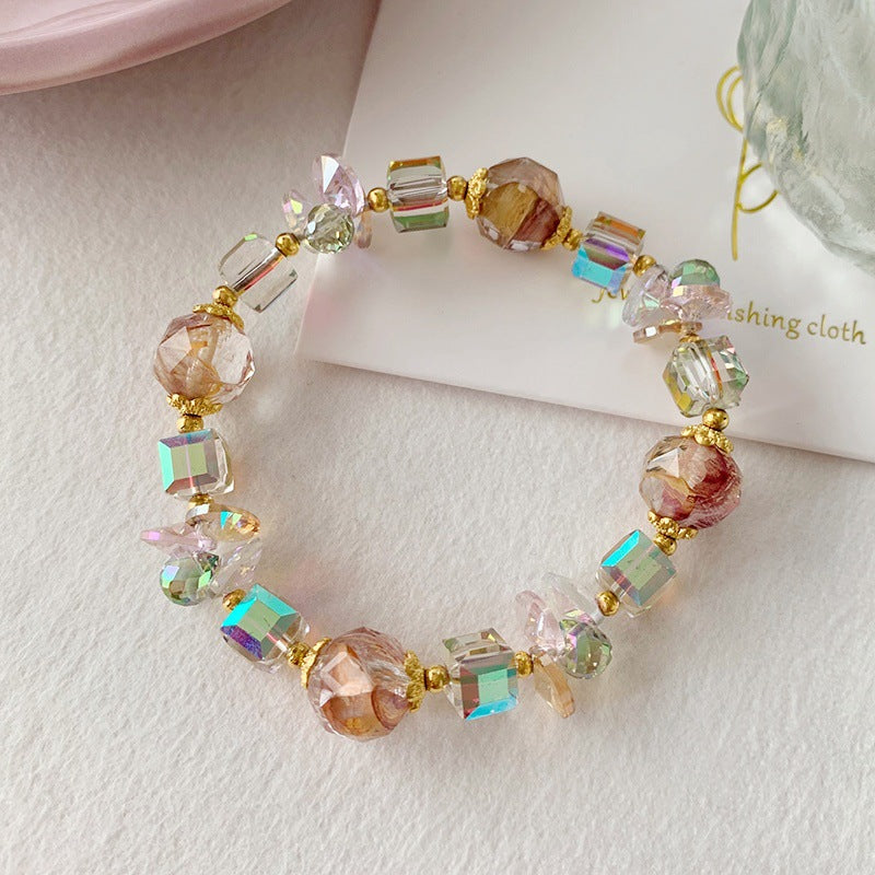 Floral Crystal Ball Bracelet